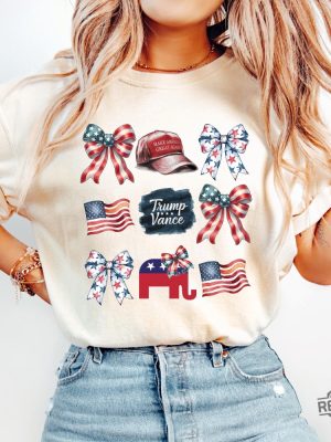 Trump Vance 2024 Coquette Bow Shirt Donald Trump America Coquette Tshirt Hoodie Sweatshirt Republican Gift Women revetee 4