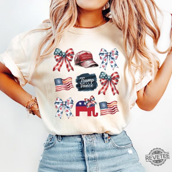 Trump Vance 2024 Coquette Bow Shirt Donald Trump America Coquette Tshirt Hoodie Sweatshirt Republican Gift Women revetee 4