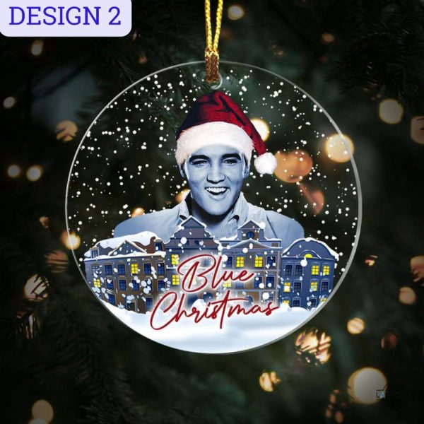 elvis presley christmas glass ornament ill have a blue xmas decoration gift