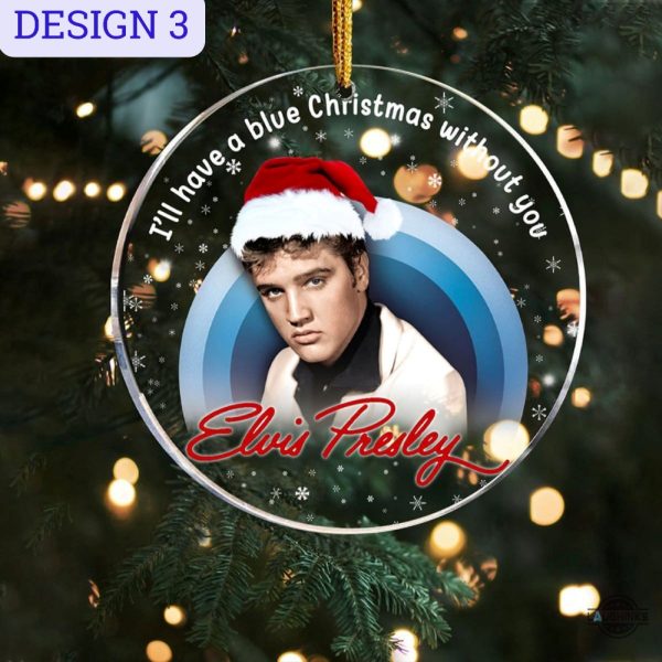 elvis presley christmas glass ornament ill have a blue xmas decoration gift