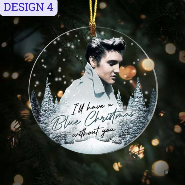 elvis presley christmas glass ornament ill have a blue xmas decoration gift