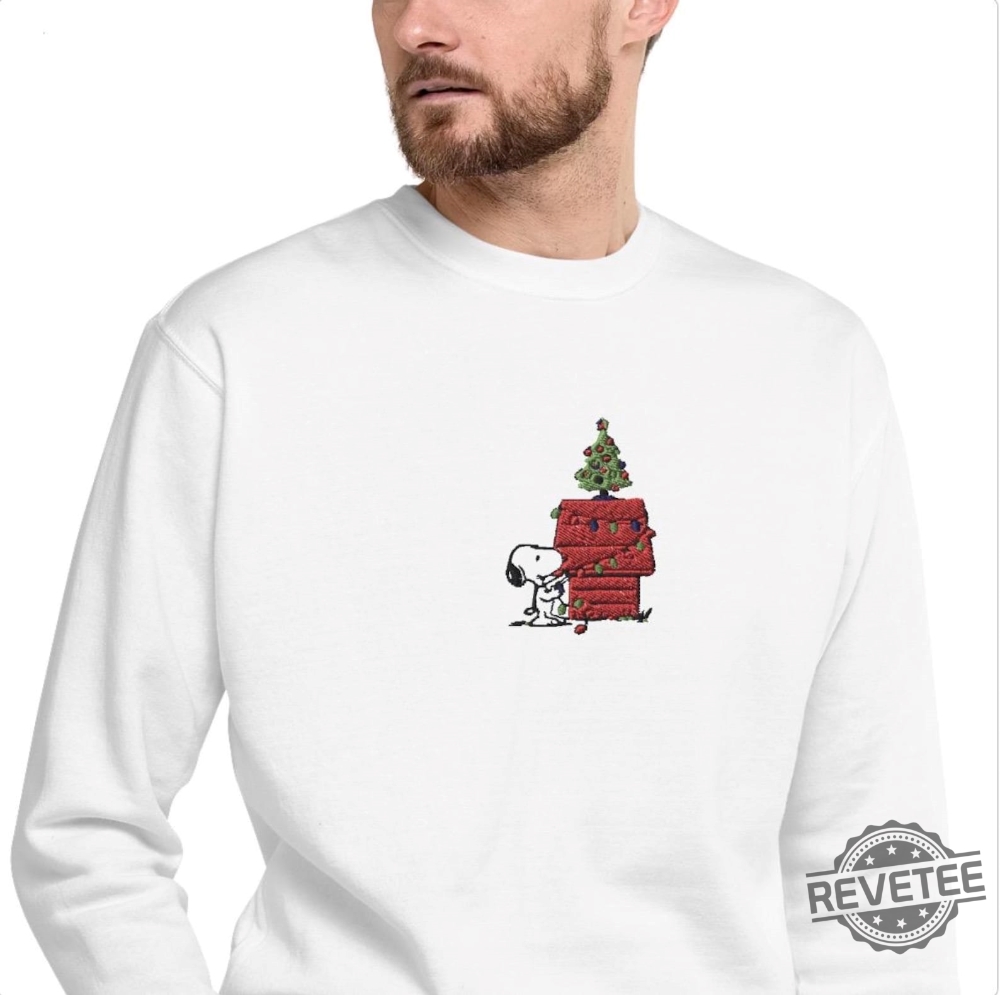 Snoopy Peanuts Embroidered Christmas Sweater Snoopy Embroidered Shirt Hoodie Sweatshirt