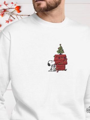 Snoopy Peanuts Embroidered Christmas Sweater Snoopy Embroidered Shirt Hoodie Sweatshirt revetee 5