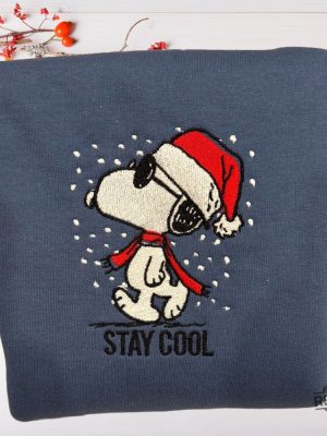 Stay Cool Snoopy Winter Holiday Embroidered Sweatshirt Shirt Hoodie Stay Cool Snoopy Embroidered Shirt Unique revetee 3