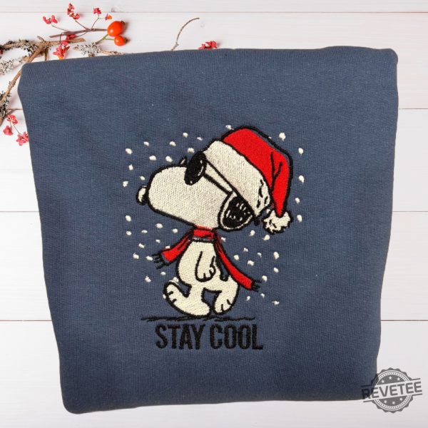 Stay Cool Snoopy Winter Holiday Embroidered Sweatshirt Shirt Hoodie Stay Cool Snoopy Embroidered Shirt Unique revetee 3