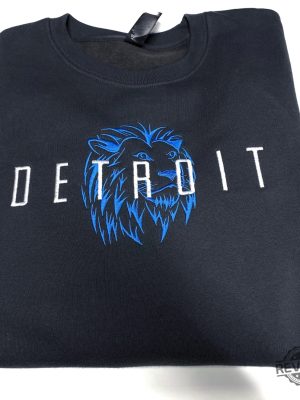 Detroit Lions Embroidered Crewneck Sweatshirt Shirt Hoodie Gift For Detroit Lions Fan revetee 3