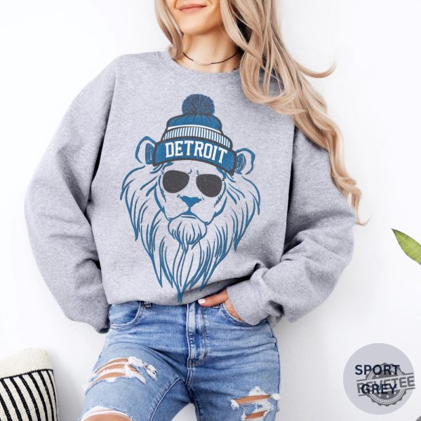 Detroit Lions Sweatshirt Detroit Lions Tee Lion Mascot Detroit Lions Shirt Detroit Lions Sweater Tailgate Game Day Detroit Lions Shirt revetee 2