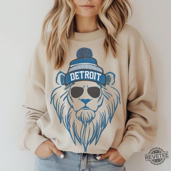 Detroit Lions Sweatshirt Detroit Lions Tee Lion Mascot Detroit Lions Shirt Detroit Lions Sweater Tailgate Game Day Detroit Lions Shirt revetee 3