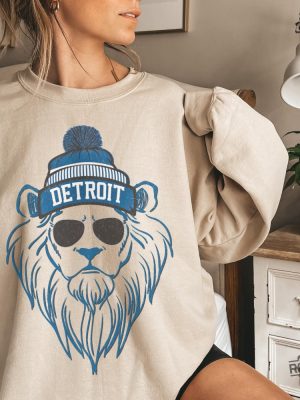 Detroit Lions Sweatshirt Detroit Lions Tee Lion Mascot Detroit Lions Shirt Detroit Lions Sweater Tailgate Game Day Detroit Lions Shirt revetee 5