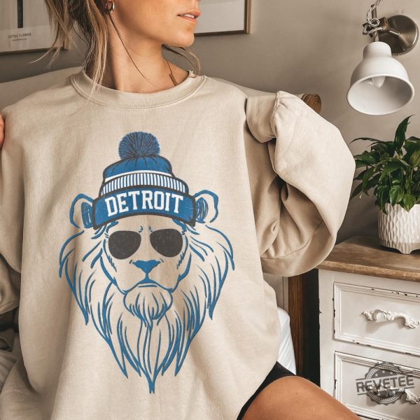 Detroit Lions Sweatshirt Detroit Lions Tee Lion Mascot Detroit Lions Shirt Detroit Lions Sweater Tailgate Game Day Detroit Lions Shirt revetee 5