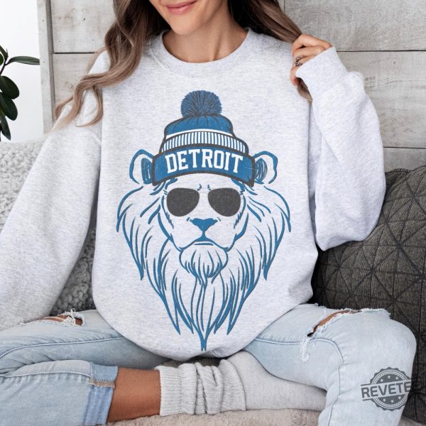 Detroit Lions Sweatshirt Detroit Lions Tee Lion Mascot Detroit Lions Shirt Detroit Lions Sweater Tailgate Game Day Detroit Lions Shirt revetee 7