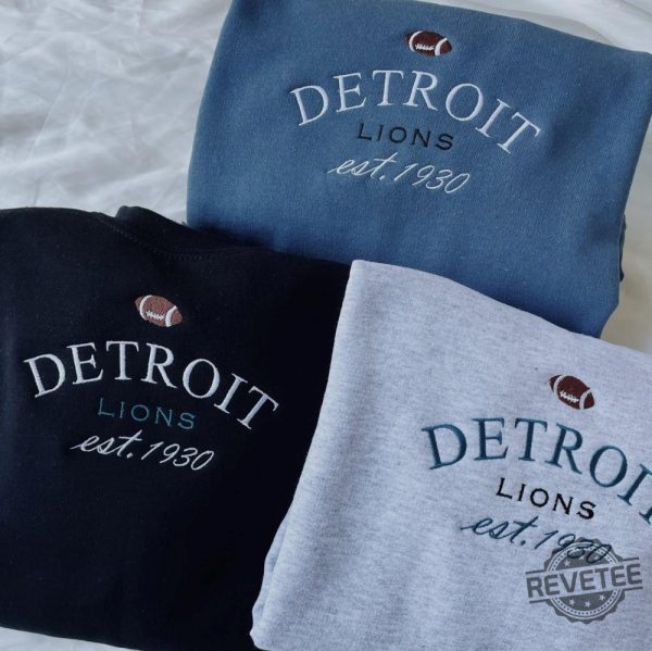 Detroit Lions Embroidered Sweatshirt Detroit Lions Shirt Gift Detroit Lions Shirt revetee 1