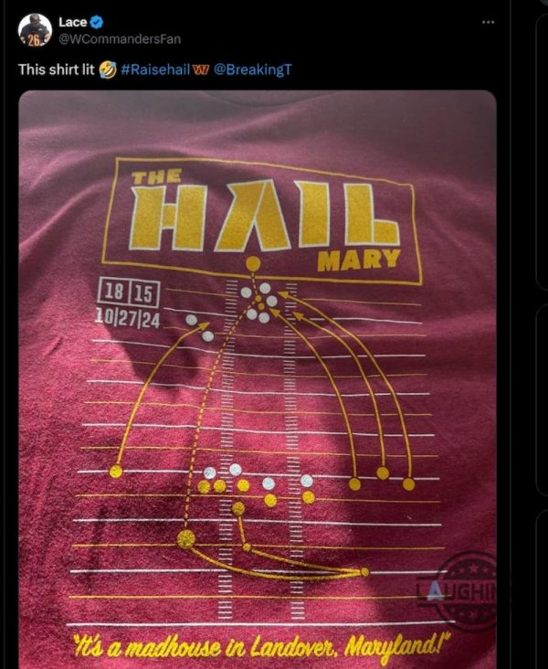 the hail mary play diagram football shirt washington commanders nfl tee