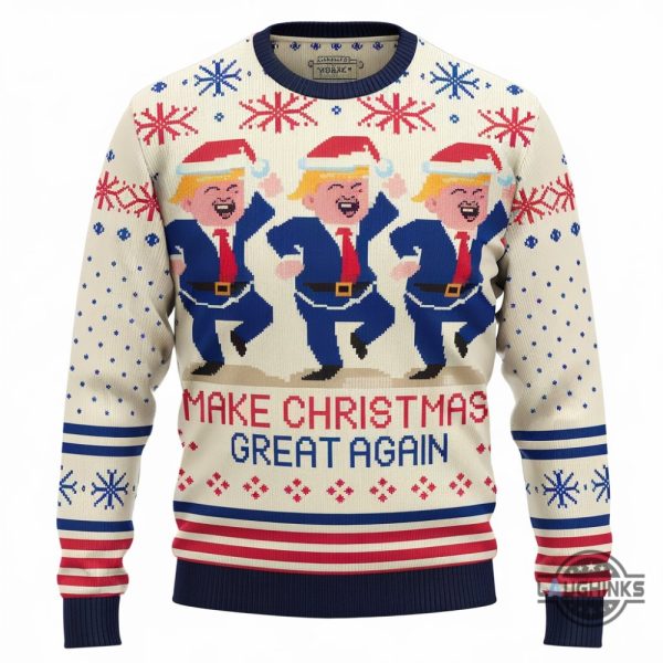 trump make christmas great again ugly christmas sweater president donald trump make america great again xmas artificial wool sweatshirt laughinks 1