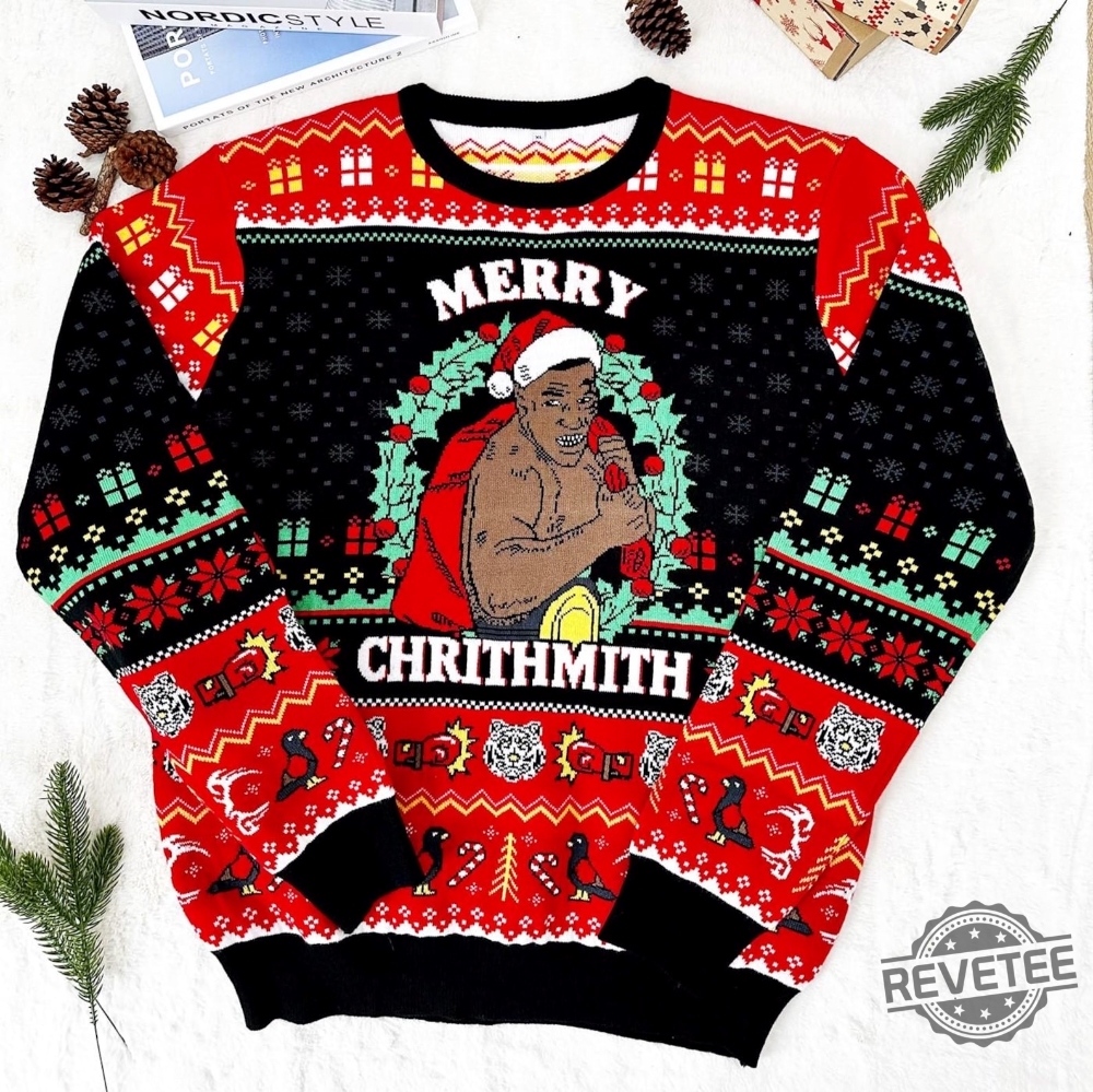 Merry Chrithmith Knitted Ugly Sweater Mike Tyson Christmas Sweater Merry Chrithmith Mike Tyson Knitted Sweater Mike Tyson Shirt Hoodie