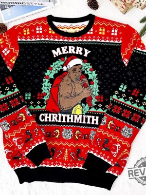 Merry Chrithmith Knitted Ugly Sweater Mike Tyson Christmas Sweater Merry Chrithmith Mike Tyson Knitted Sweater Mike Tyson Shirt Hoodie revetee 2