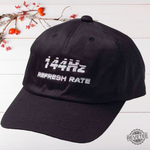 144Hz Refresh Rate Hat 144Hz Refresh Rate Embroidered Cap 144Hz Refresh Rate Embroidered Hat Unique revetee 3