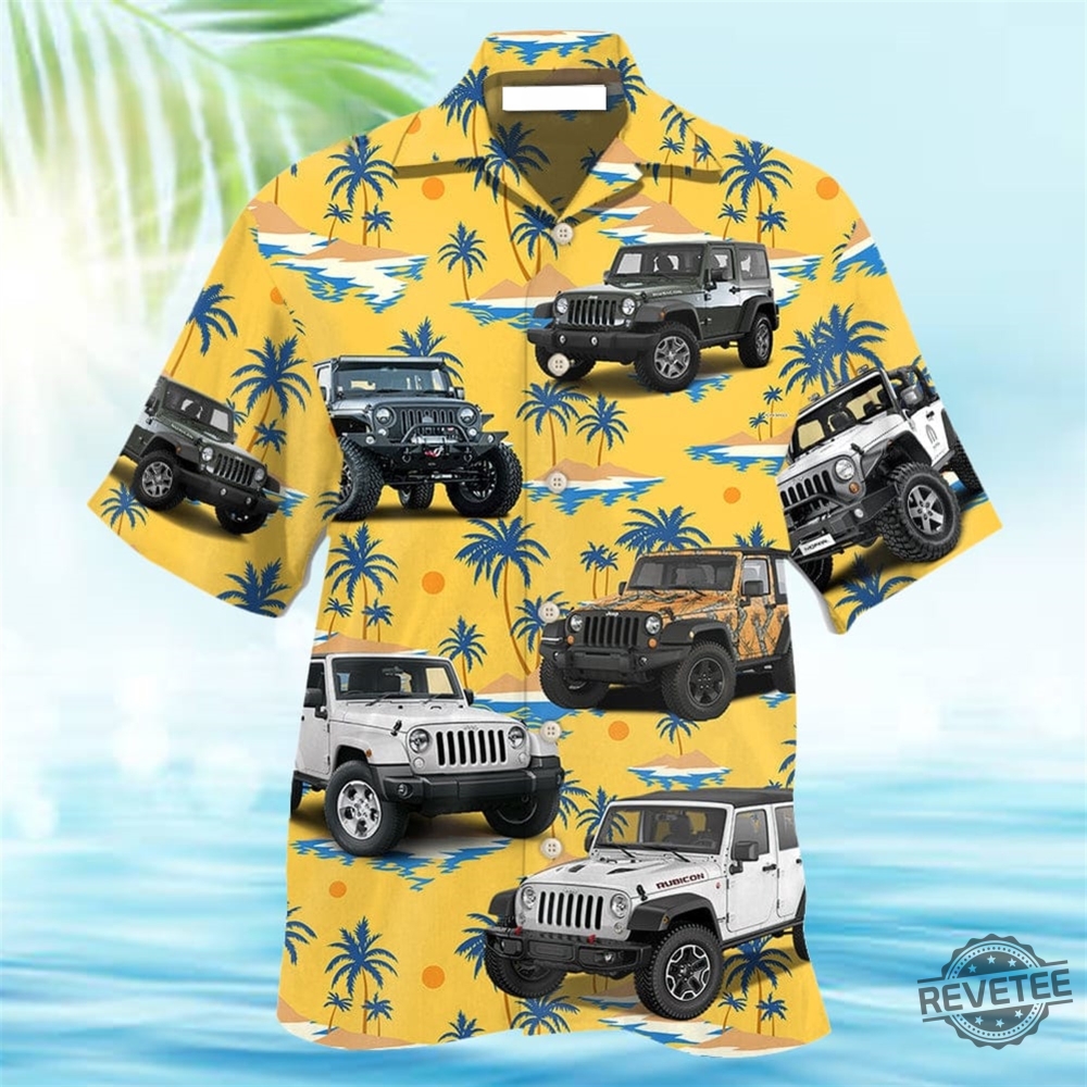 Jeep Stunning Tropical Style Hawaiian Shirt Jeep Wrangler Tropical Hawaiian Shirt Button Up Shirt