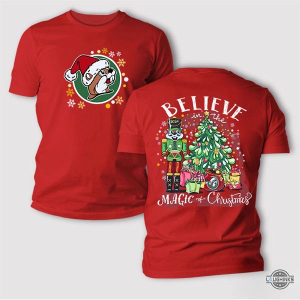 buc ees christmas shirt 2024 believe in the magic of christmas choose shirt color laughinks 1