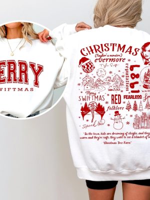 Merry Swiftmas Crewneck Sweatshirt Hoodie T Shirt Christmas Gift Swiftie Sweater Gift revetee 2