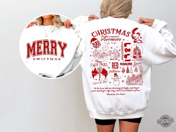 Merry Swiftmas Crewneck Sweatshirt Hoodie T Shirt Christmas Gift Swiftie Sweater Gift revetee 2