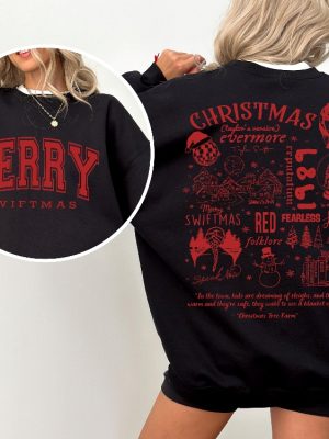 Merry Swiftmas Crewneck Sweatshirt Hoodie T Shirt Christmas Gift Swiftie Sweater Gift revetee 3