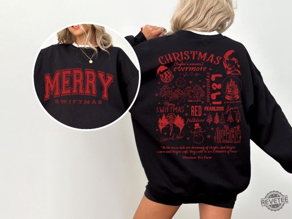 Merry Swiftmas Crewneck Sweatshirt Hoodie T Shirt Christmas Gift Swiftie Sweater Gift revetee 3