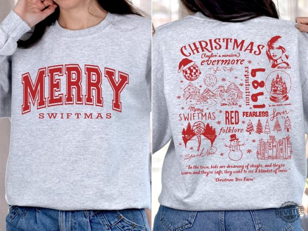 Merry Swiftmas Crewneck Sweatshirt Hoodie T Shirt Christmas Gift Swiftie Sweater Gift revetee 4