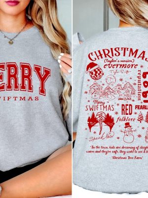 Merry Swiftmas Crewneck Sweatshirt Hoodie T Shirt Christmas Gift Swiftie Sweater Gift revetee 7