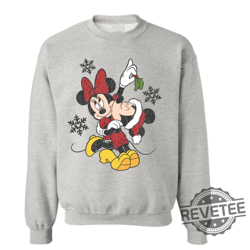 Mickey Minnie Christmas Crew T Shirt Hoodie Sweatshirt Gift For Mickey Mouse Disney Lovers Mickey Mouse Love Sweatshirt