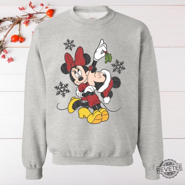 Mickey Minnie Christmas Crew T Shirt Hoodie Sweatshirt Gift For Mickey Mouse Disney Lovers Mickey Mouse Love Sweatshirt revetee 3