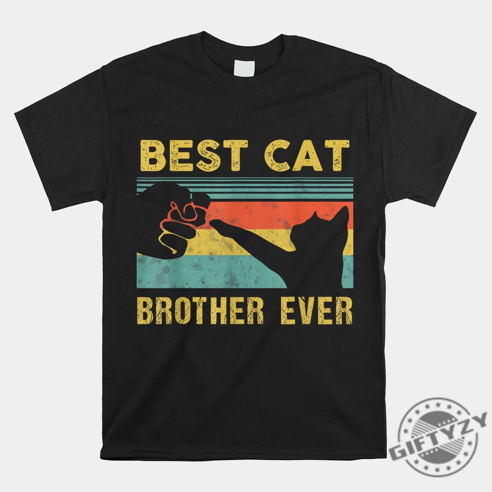 Funny Vintage Cat Shirt Best Cat Brother Ever