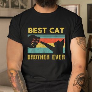 Funny Vintage Cat Shirt Best Cat Brother Ever giftyzy 1 2