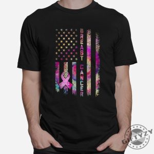 Tie Dye Stripes Fun Flag Tee For Breast Cancer Support giftyzy 1 4