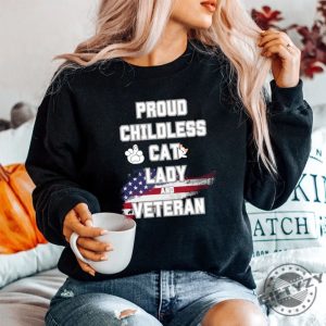 Proud Cat Lady Veteran Shirt Funny Unique Gift giftyzy 1 2