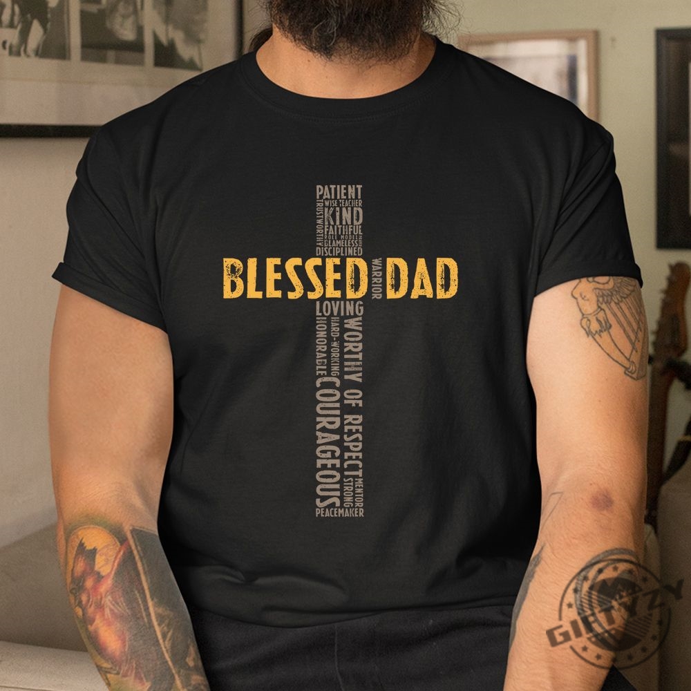 Blessed Dad Christian Tee  Funny  Unique Gift