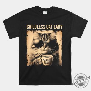 Quirky Vintage Childless Cat Lady Shirt Stand Out Fun giftyzy 1 4