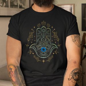 Guard Your Aura Witty Evil Eye Hamsa Yoga Tee giftyzy 1 1