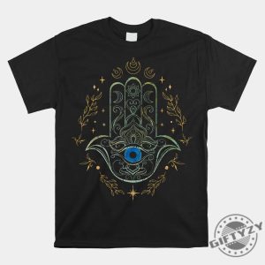 Guard Your Aura Witty Evil Eye Hamsa Yoga Tee giftyzy 1 4