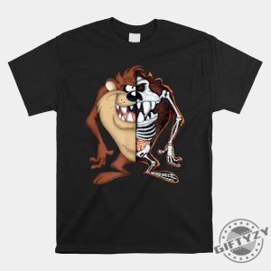 Wacky Taz Skeletal Tee Unique Looney Tunes Humor giftyzy 1 4