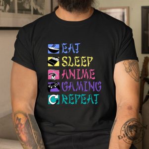 Funny Anime Gaming Tee Eat Sleep Repeat giftyzy 1 1 1