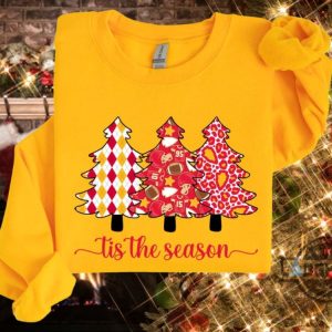 kansas city chiefs tis the season christmas trees shirt football fans xmas gift