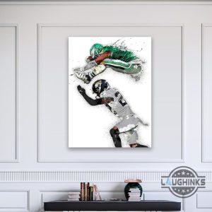 saquon barkley framed canvas printed poster reverse hurdle philadelphia eagles wall art for room decoration laughinks 2