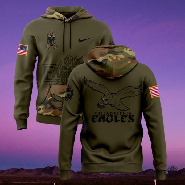 philadelphia eagles camo 2024 salute to service hoodie t shirt sweatshirt eagles military hoodie laughinks 3