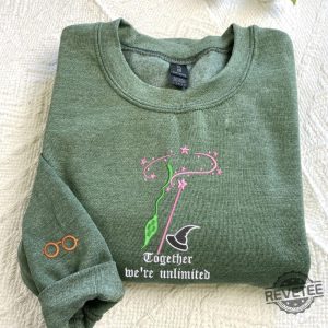 Wicked Embroidered Sweatshirt Hoodie Shirt Elphaba And Glinda Besties Embroidered T Shirt Wicked For Good Embroidered Shirt revetee 1