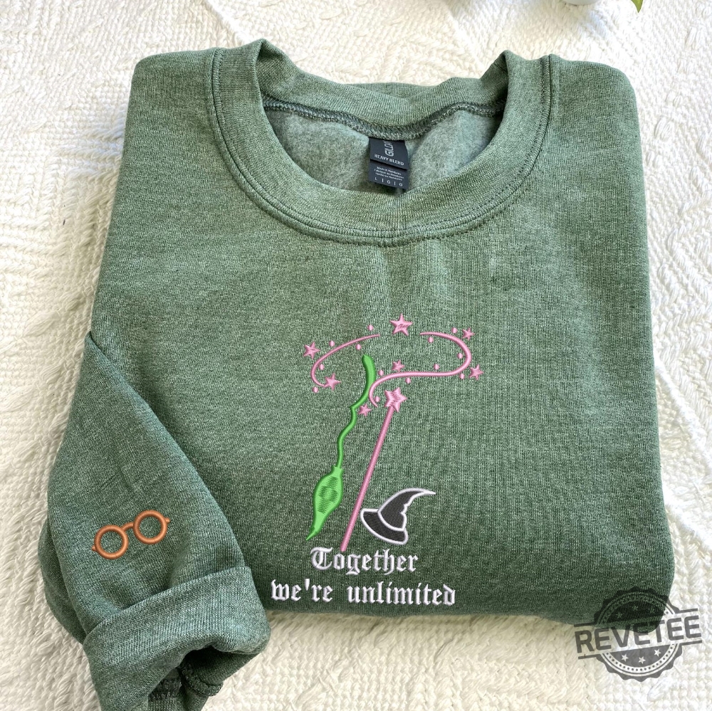 Wicked Embroidered Sweatshirt Hoodie Shirt Elphaba And Glinda Besties Embroidered T Shirt Wicked For Good Embroidered Shirt