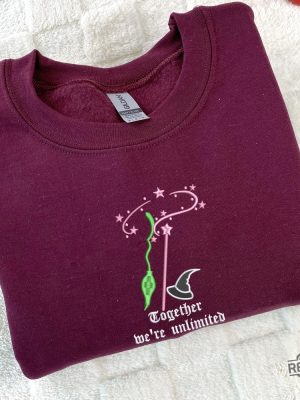 Wicked Embroidered Sweatshirt Hoodie Shirt Elphaba And Glinda Besties Embroidered T Shirt Wicked For Good Embroidered Shirt revetee 5