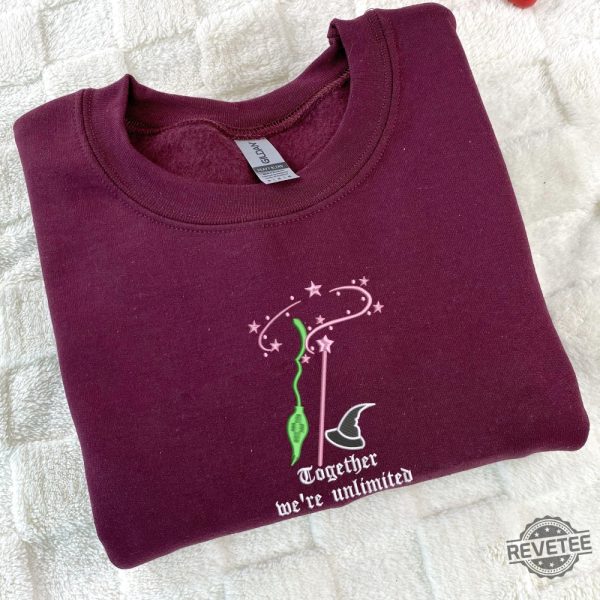 Wicked Embroidered Sweatshirt Hoodie Shirt Elphaba And Glinda Besties Embroidered T Shirt Wicked For Good Embroidered Shirt revetee 5