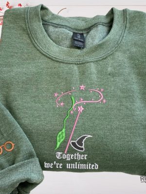 Wicked Embroidered Sweatshirt Hoodie Shirt Elphaba And Glinda Besties Embroidered T Shirt Wicked For Good Embroidered Shirt revetee 8