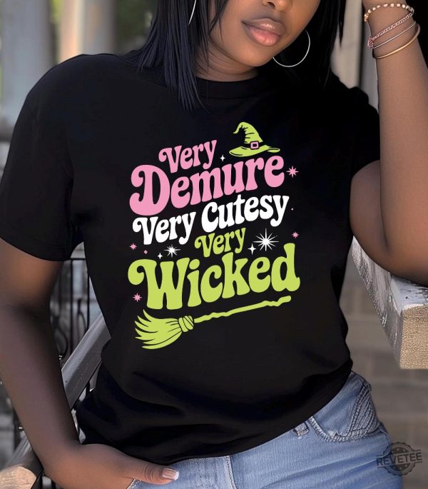 Wicked 2024 Shirt Hoodie Sweatshirt Very Demure Very Cutesy Very Wicked Shirt Shiz University Shirt Wicked Sweatshirt Wicked Merch Wicked Crewneck revetee 3